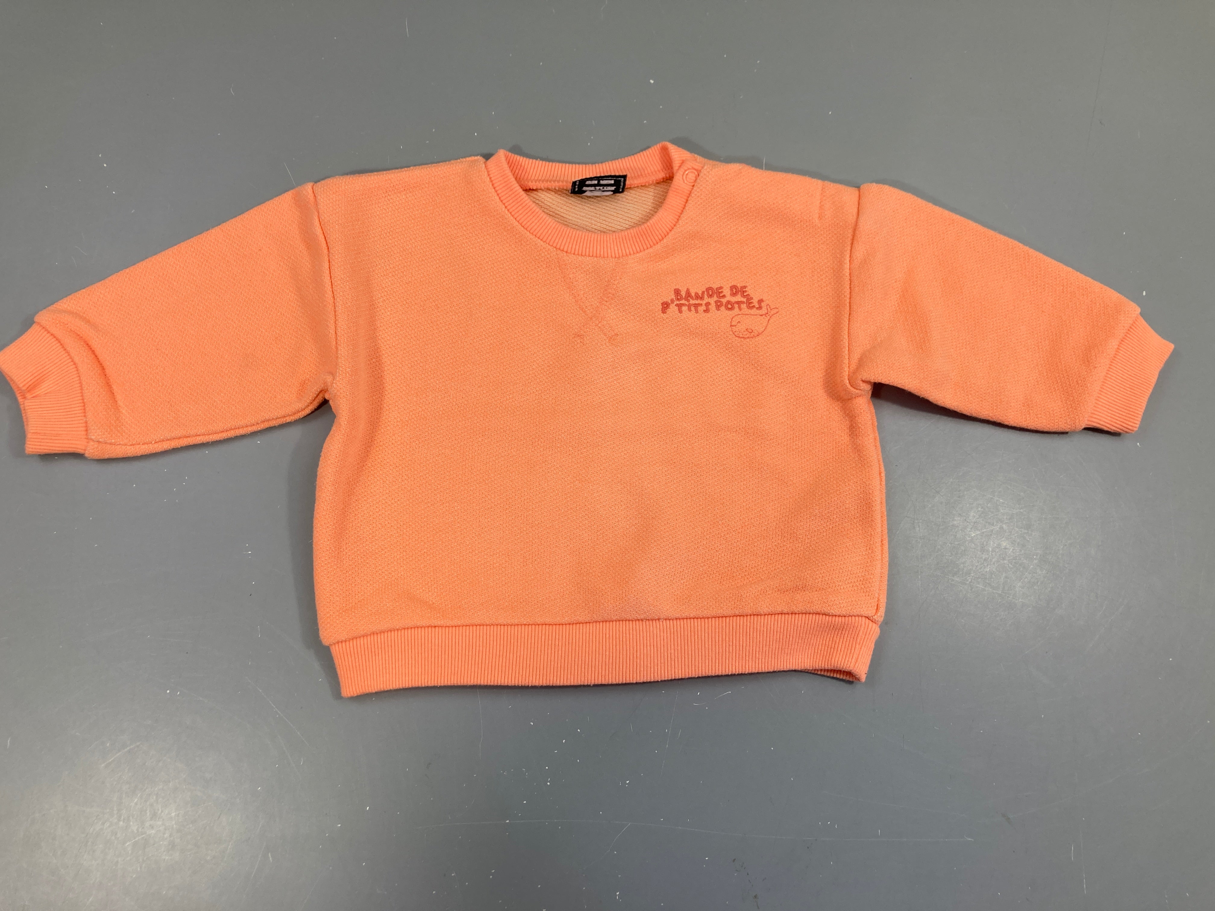 Sweat orange moucheté bande de p'tits potes