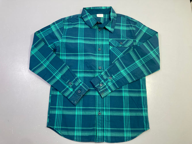 Chemise m.l carreaux verts/bleu, moins cher chez Petit Kiwi