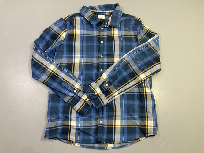 Chemise m.l carreaux bleu/blanc/jaune, moins cher chez Petit Kiwi