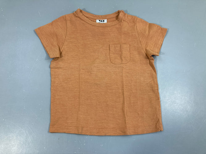 T-shirt m.c orange flammé poche, moins cher chez Petit Kiwi