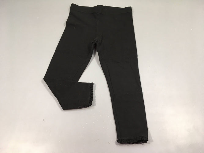 Legging noir, dentelles à la cheville, moins cher chez Petit Kiwi