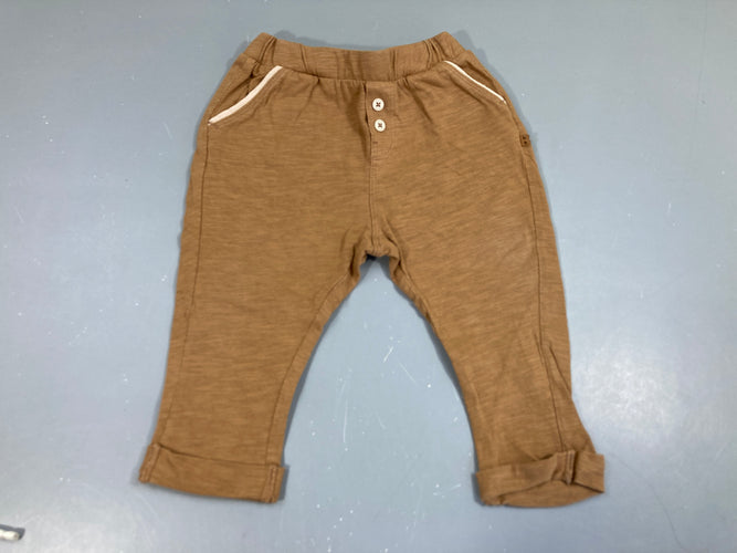 Pantalon jersey brun revers, moins cher chez Petit Kiwi