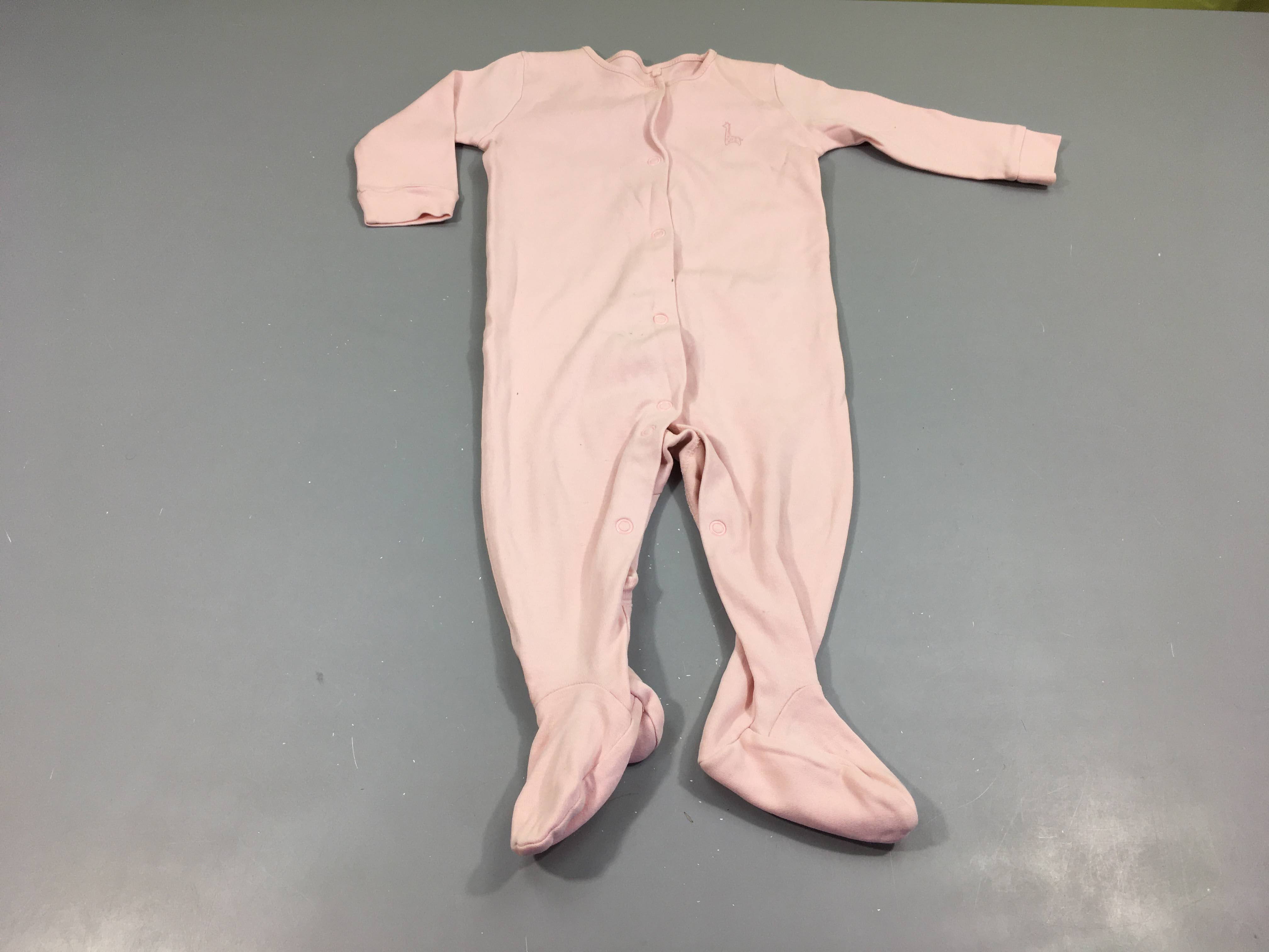 Pyjama jersey rose clair, petite girafe