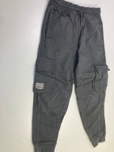 Pantalon jogging molleton et nylon noir, moins cher chez Petit Kiwi