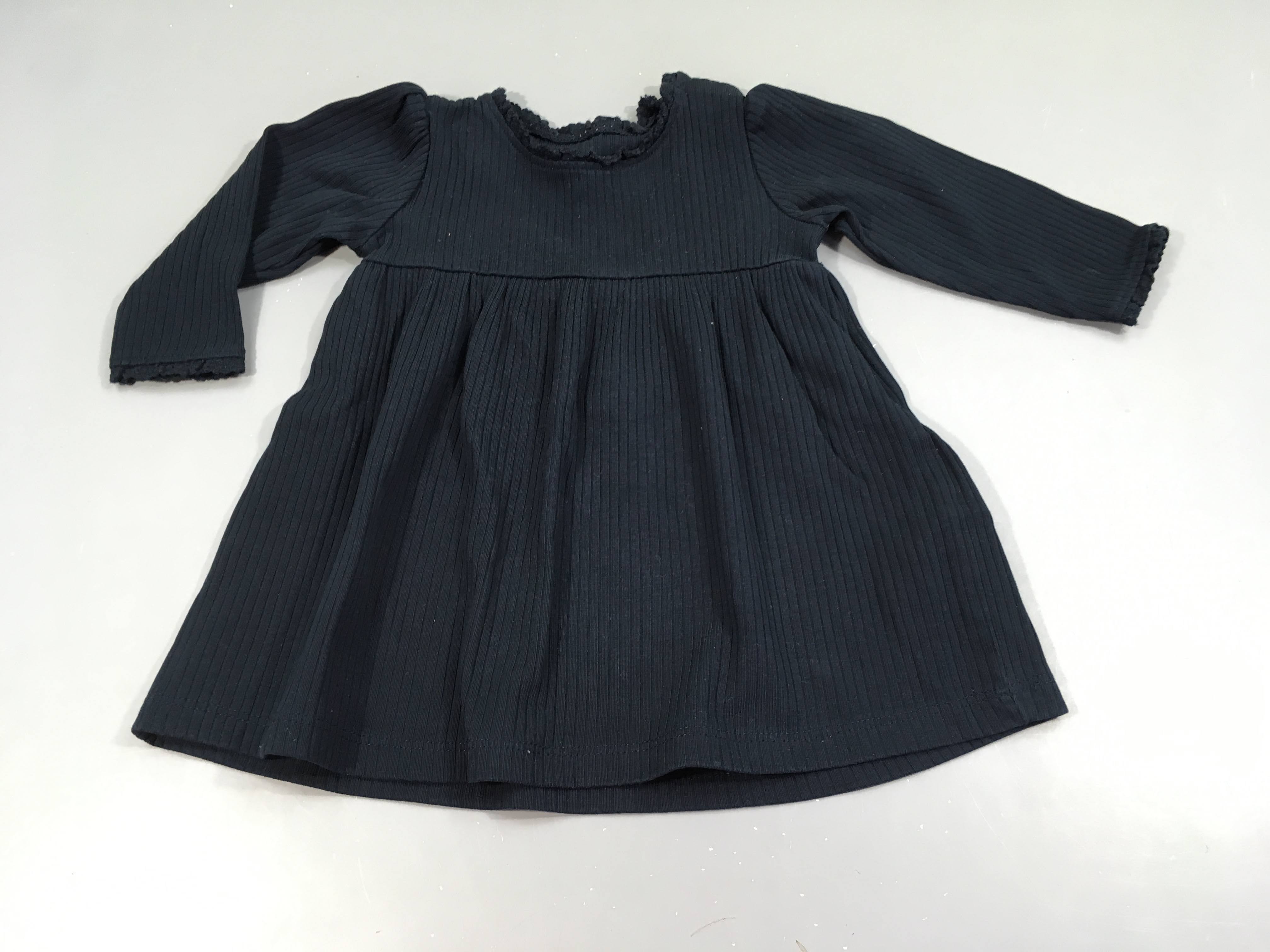 Robe m.l bleu marine côtelé