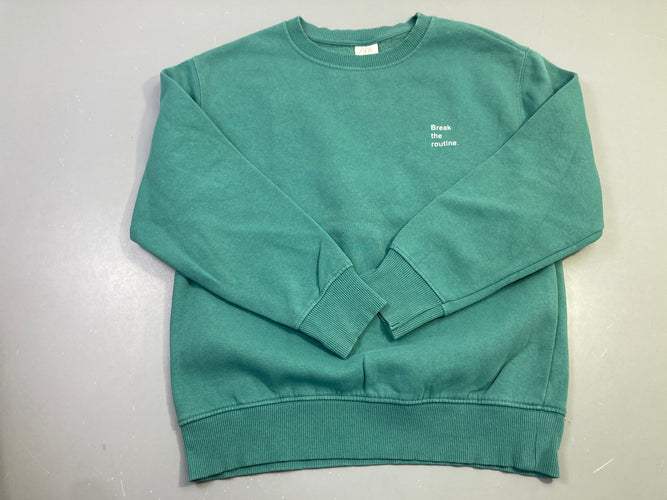 Sweat vert, break the routine, moins cher chez Petit Kiwi