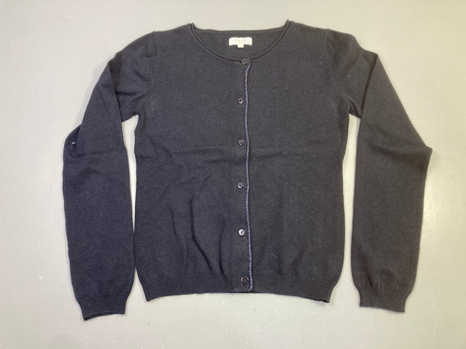 Gilet bleu marine bord irisé, moins cher chez Petit Kiwi