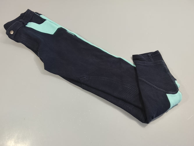 Pantalon d'équitation bleu marine/ turquoise "Fouganza", moins cher chez Petit Kiwi