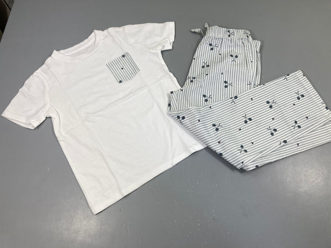 Pyjashort 2pcs jersey blanc poche, moins cher chez Petit Kiwi