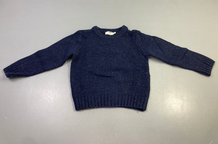 Pull marine chiné 22%Laine bouloché, moins cher chez Petit Kiwi