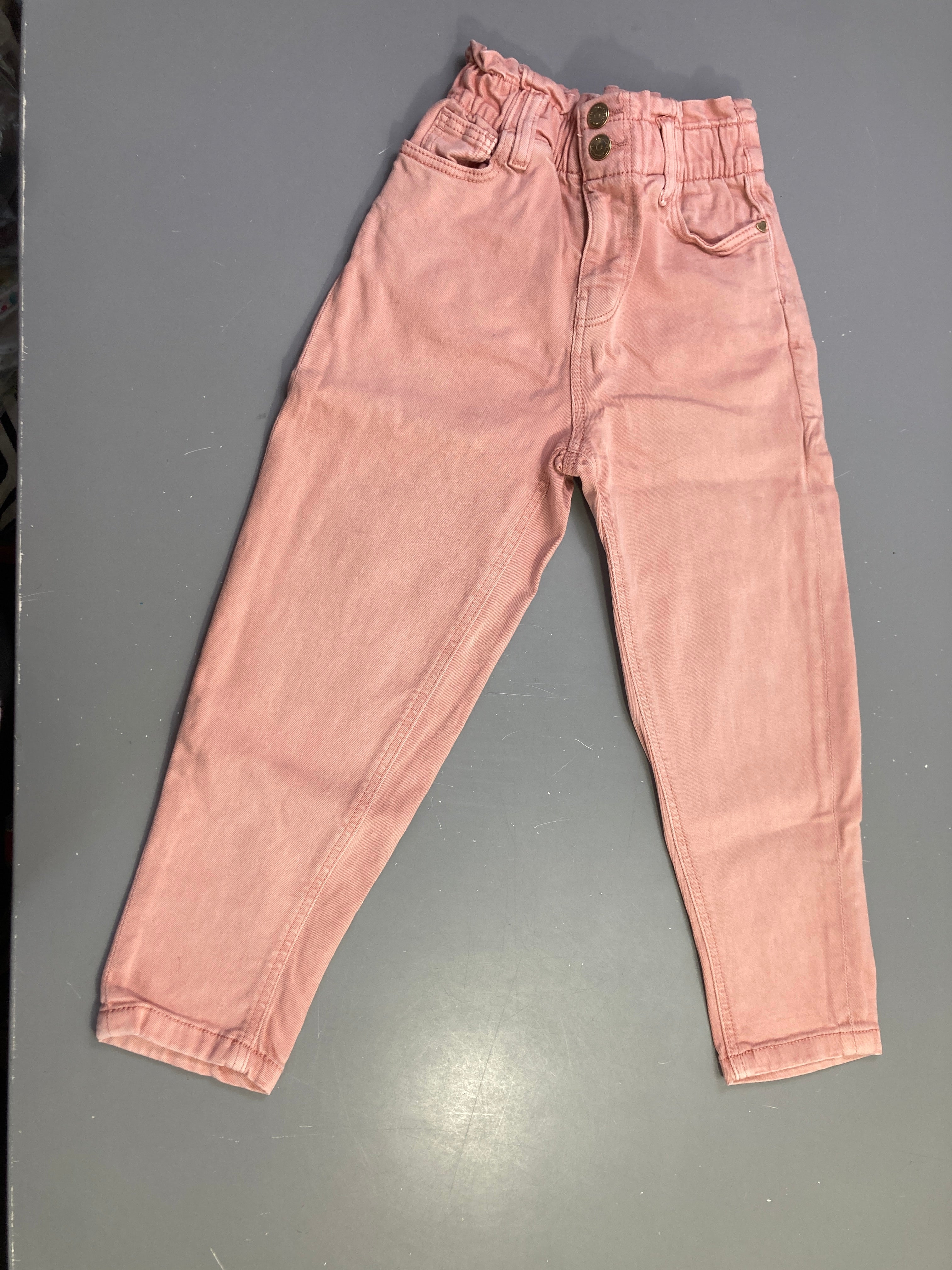 Pantalon jean rose taille élastique