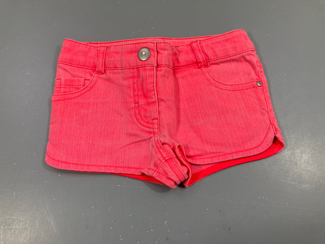 Short en jean rose néon, moins cher chez Petit Kiwi