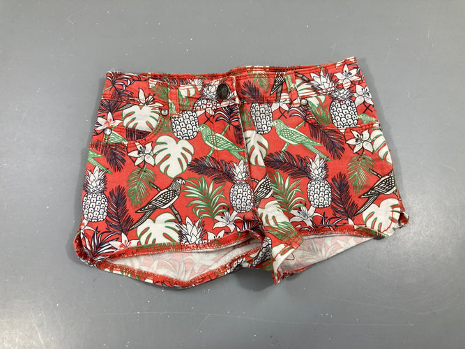 Short orangé feuillage ananas Strass, moins cher chez Petit Kiwi