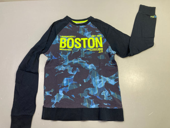 T-shirt m.l camouflage bleu boston, moins cher chez Petit Kiwi