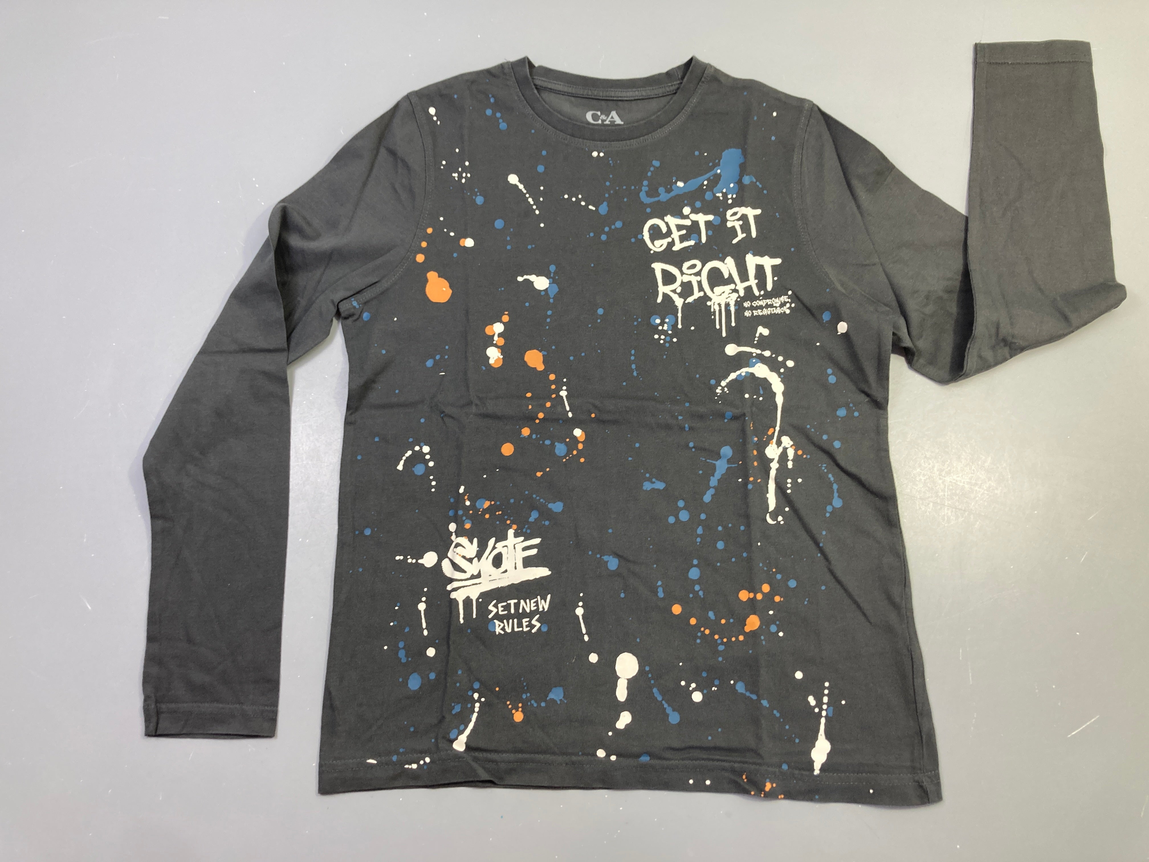 T-shirt m.l gris taches multicolores 