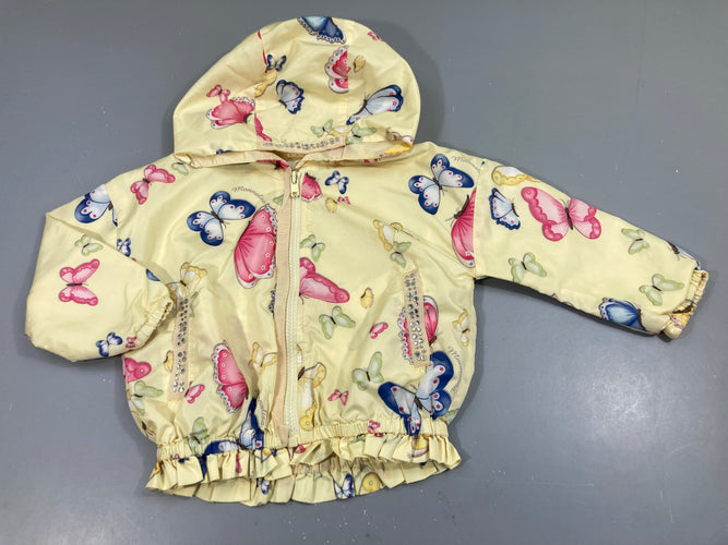 Monnalisa-Veste coupe-vent à imprimer jaune clair papillons, moins cher chez Petit Kiwi
