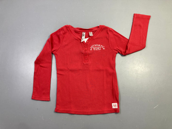T-shirt m.l rouge "Authentic Sport" boutonné, moins cher chez Petit Kiwi