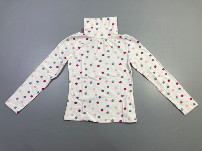 T-shirt m.l col roulé blanc pois multicolores, moins cher chez Petit Kiwi