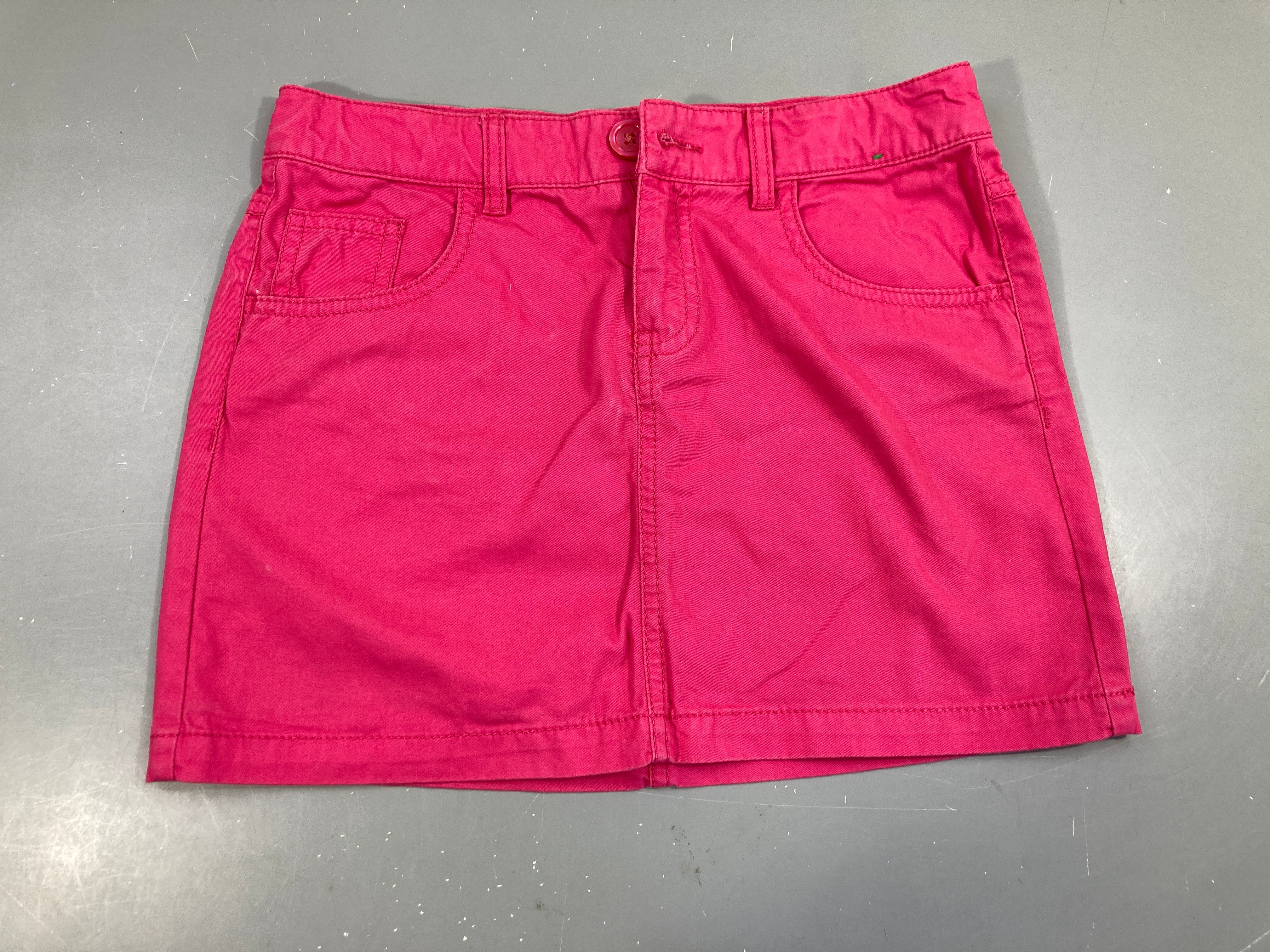 Jupe toile rose vif