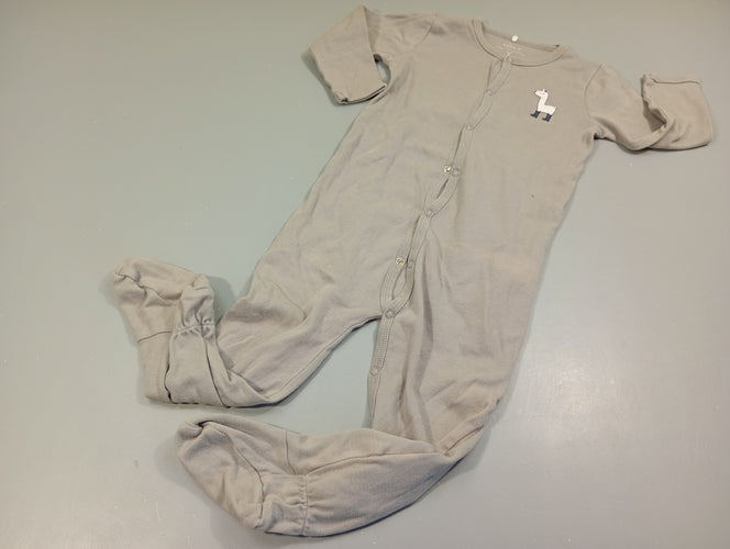 Pyjama jersey gris , lama. Très légèrement bouloché, moins cher chez Petit Kiwi