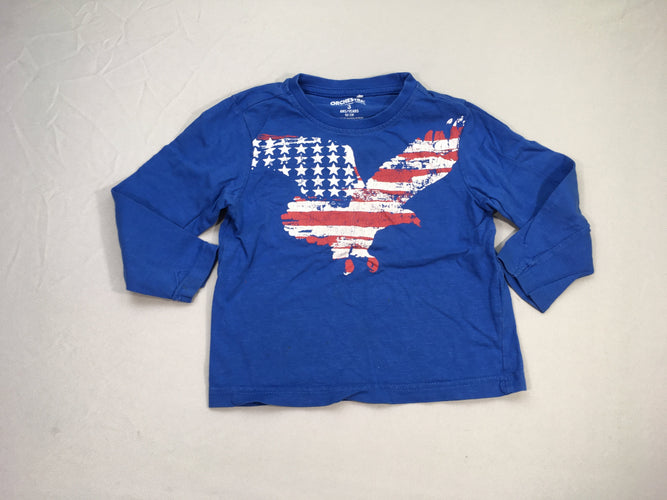 T-shirt m.l bleu drapeau, moins cher chez Petit Kiwi
