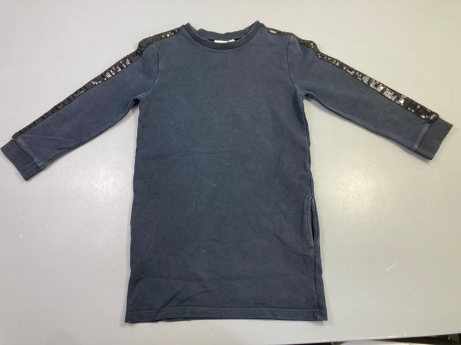 Robe sweat m.l marine bande pailletée épaules, moins cher chez Petit Kiwi