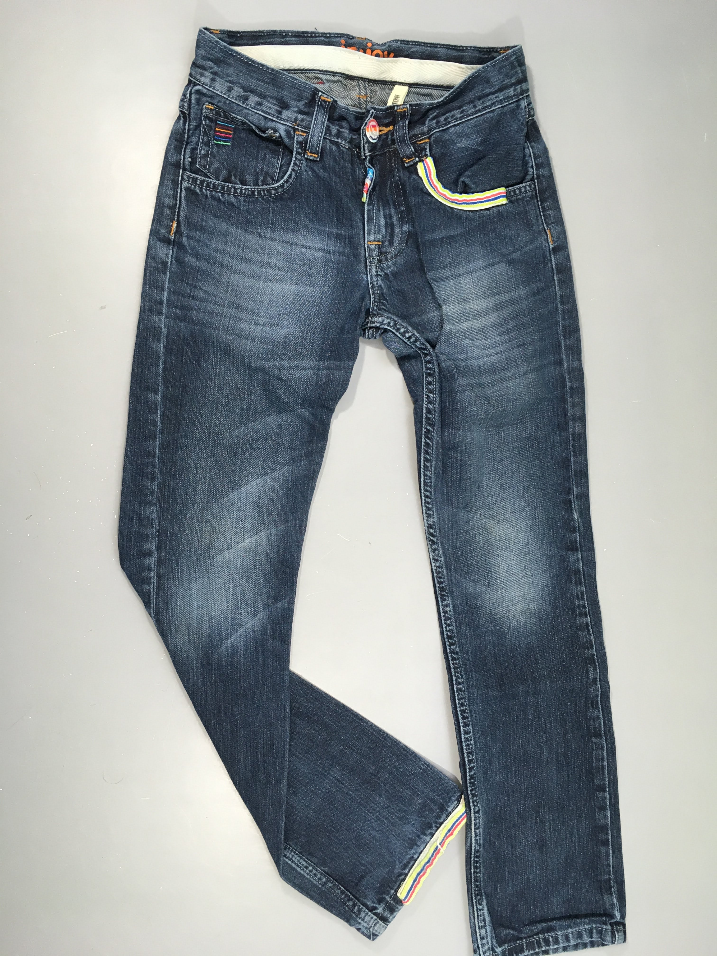 Jeans leburtonn bandes rayé multicolore