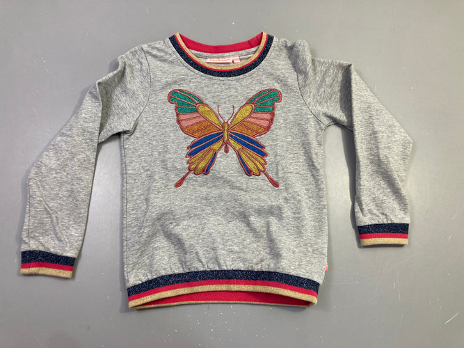 Pull gris papillon pailleté Légèrement bouloché, moins cher chez Petit Kiwi