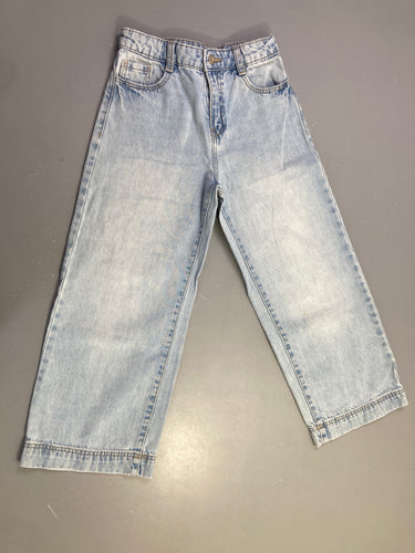 Pantalon jean bleu clair large, moins cher chez Petit Kiwi