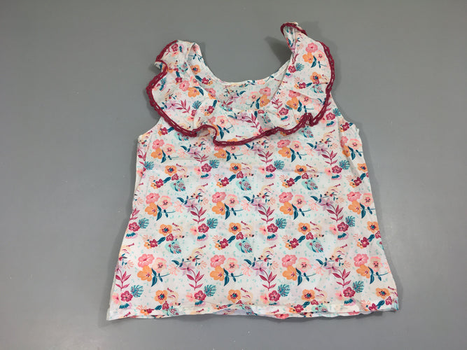 Blouse s.m blanche fleurie, moins cher chez Petit Kiwi