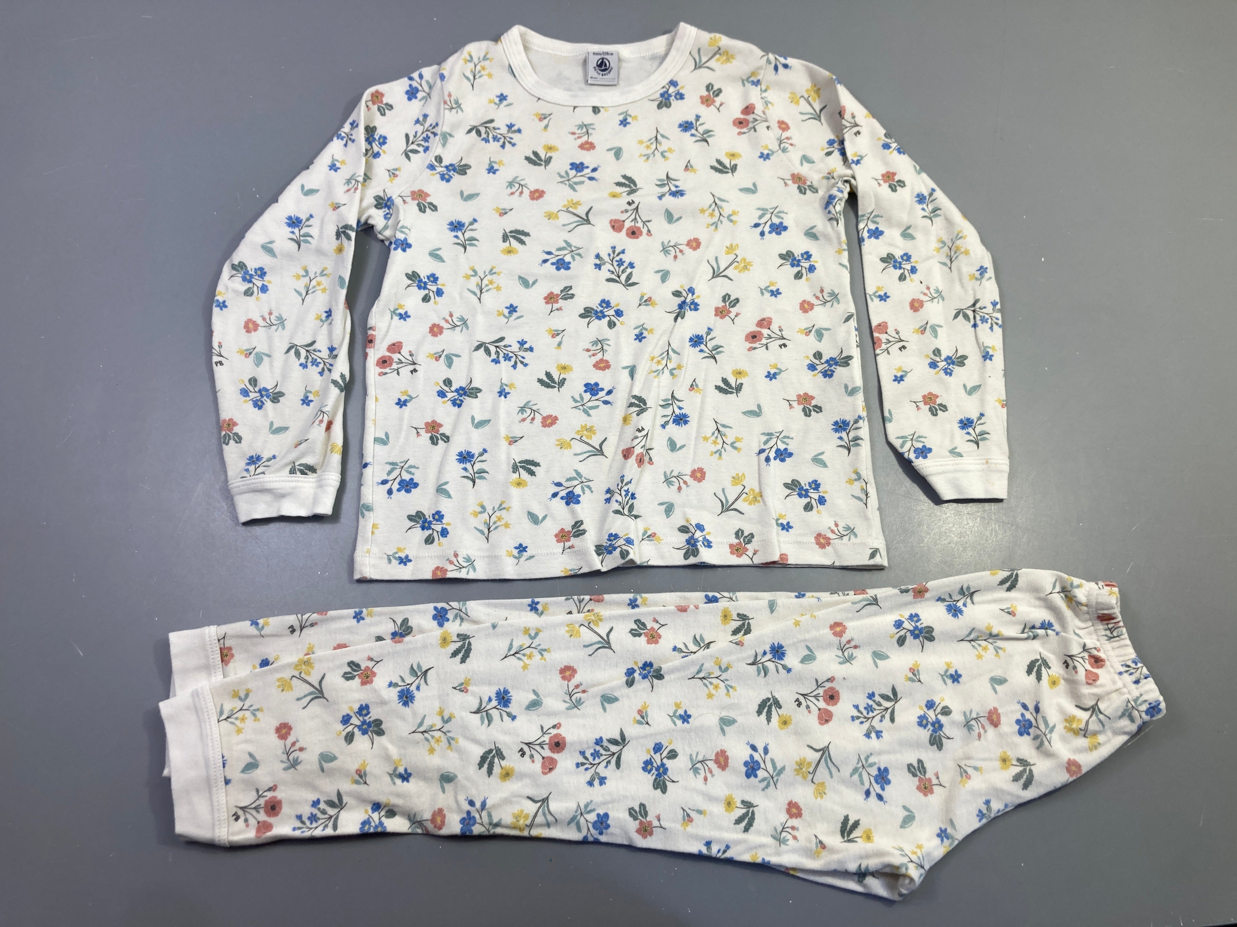 Pyjama jersey 2pcs écru fleuri