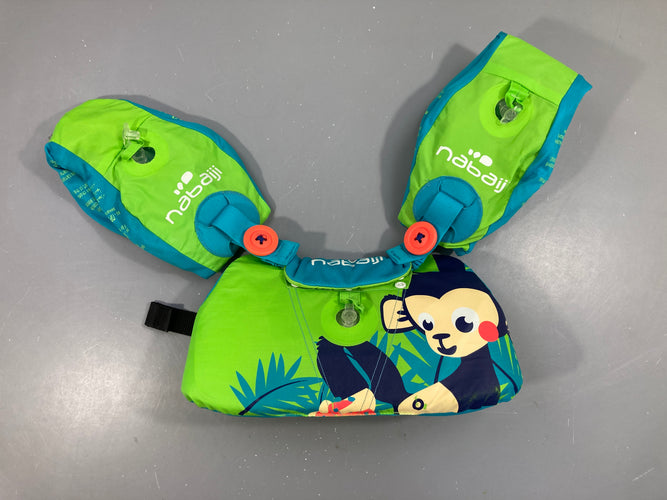 Brassards avec ceinture ventrale bleu zèbre, 15-30kg, moins cher chez Petit Kiwi