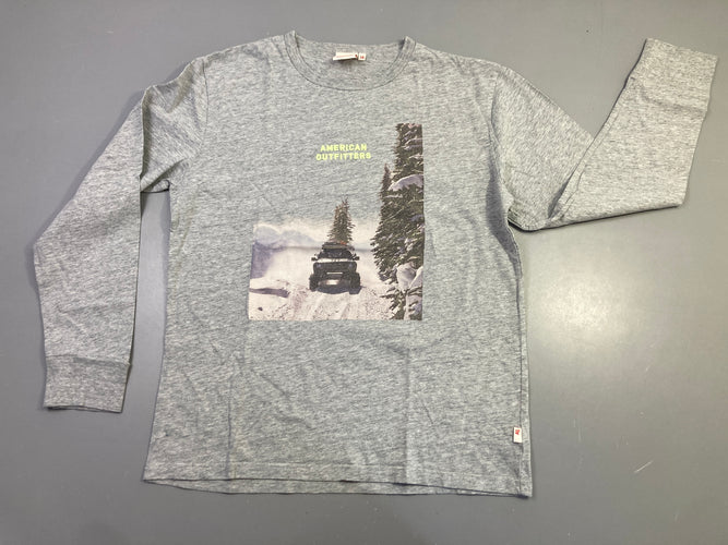 T-shirt m.l gris imprimé voiture American Outfitters, moins cher chez Petit Kiwi