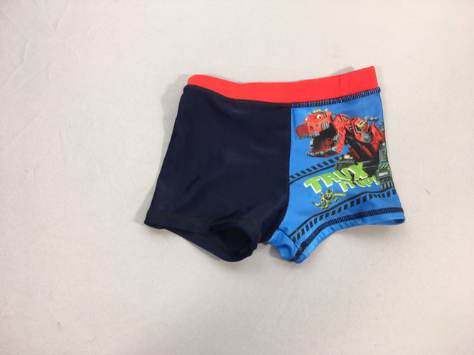 Maillot boxer bleu marine dino Trux, moins cher chez Petit Kiwi