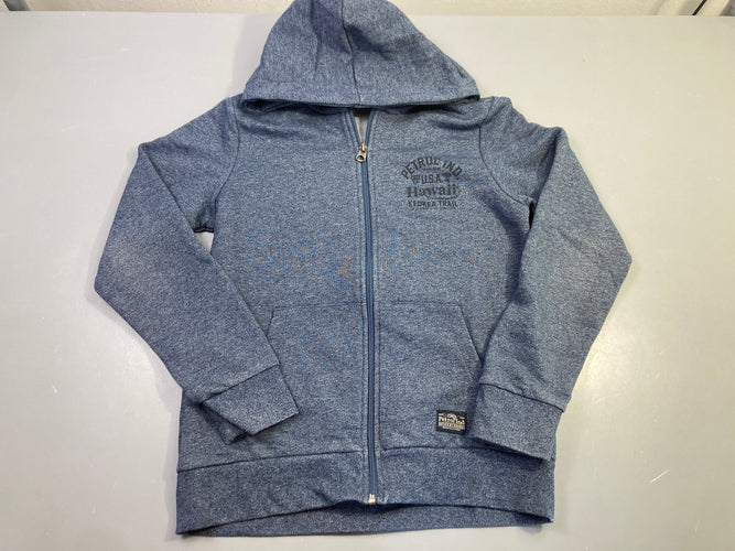 Sweat zippé à capuche bleu, moins cher chez Petit Kiwi
