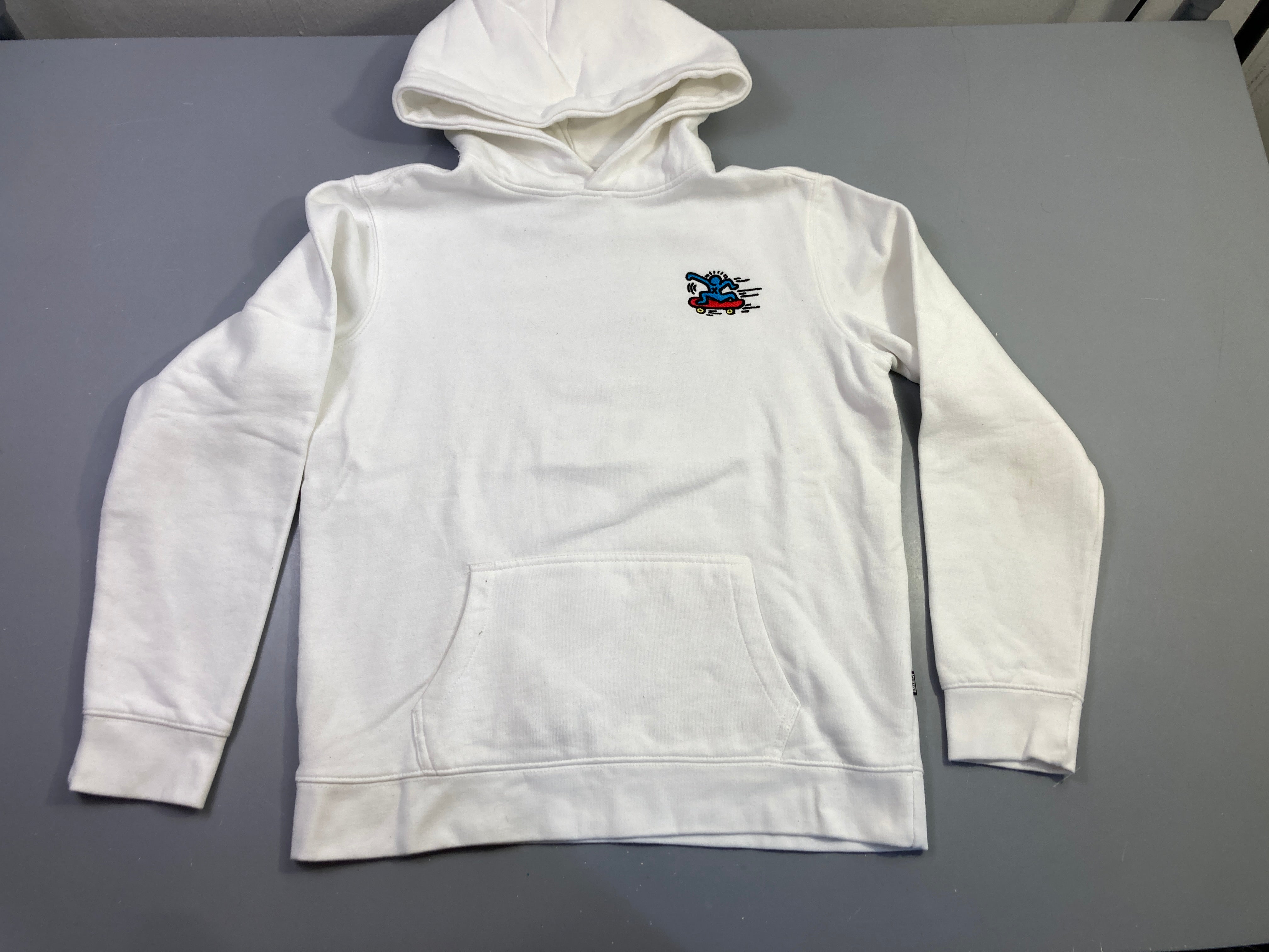 Sweat à capuche blanc Keith Haring Petite tache bas arrière