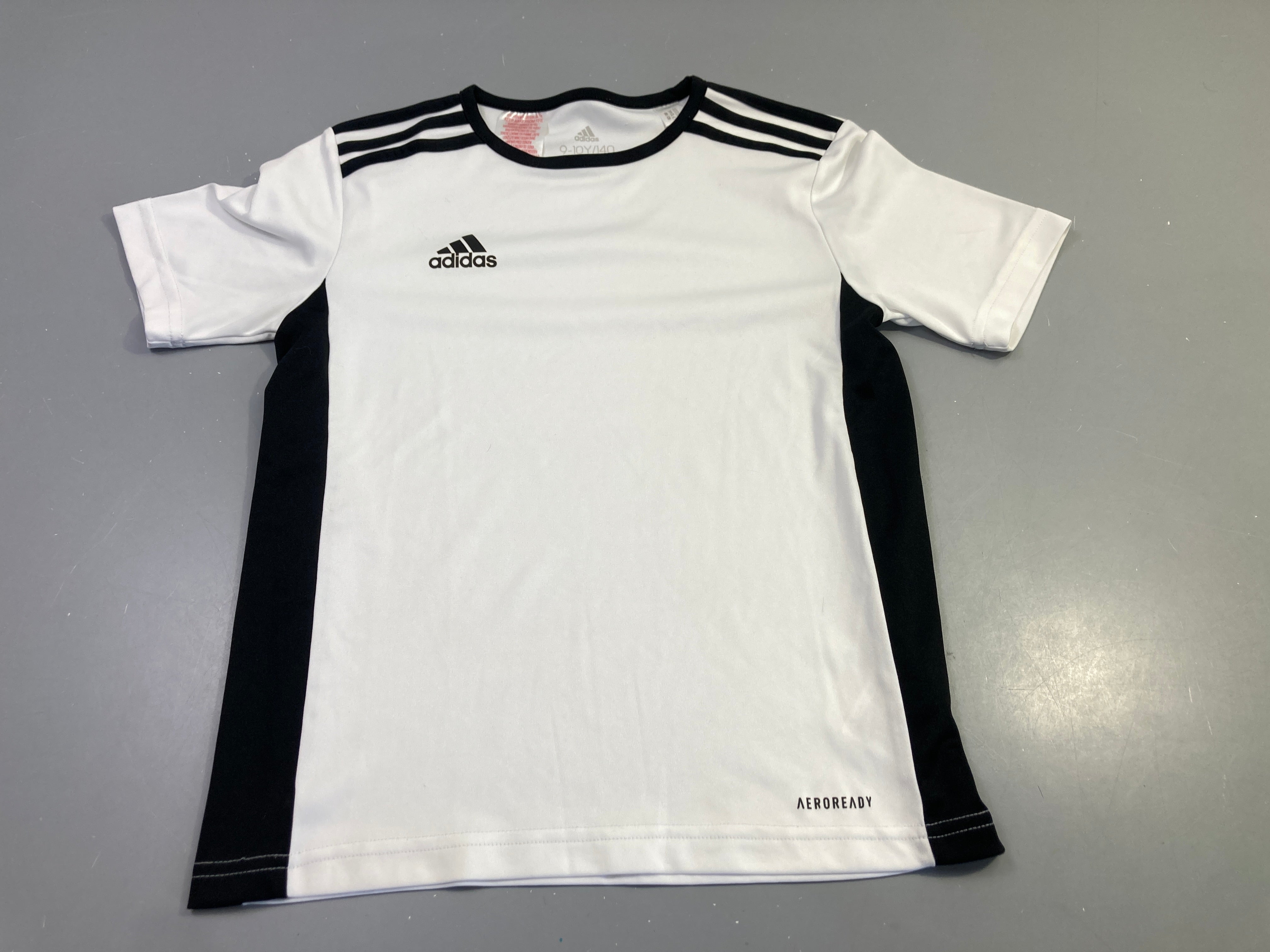 T-shirt m.c blanc bandes noires foot adidas