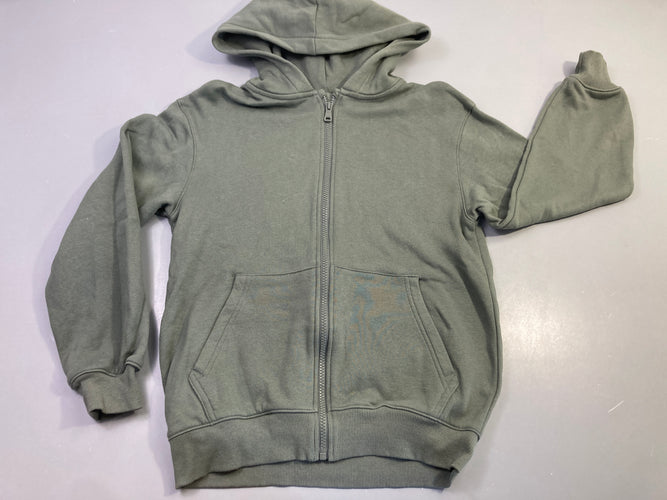 Sweat zippé capuche kaki, moins cher chez Petit Kiwi