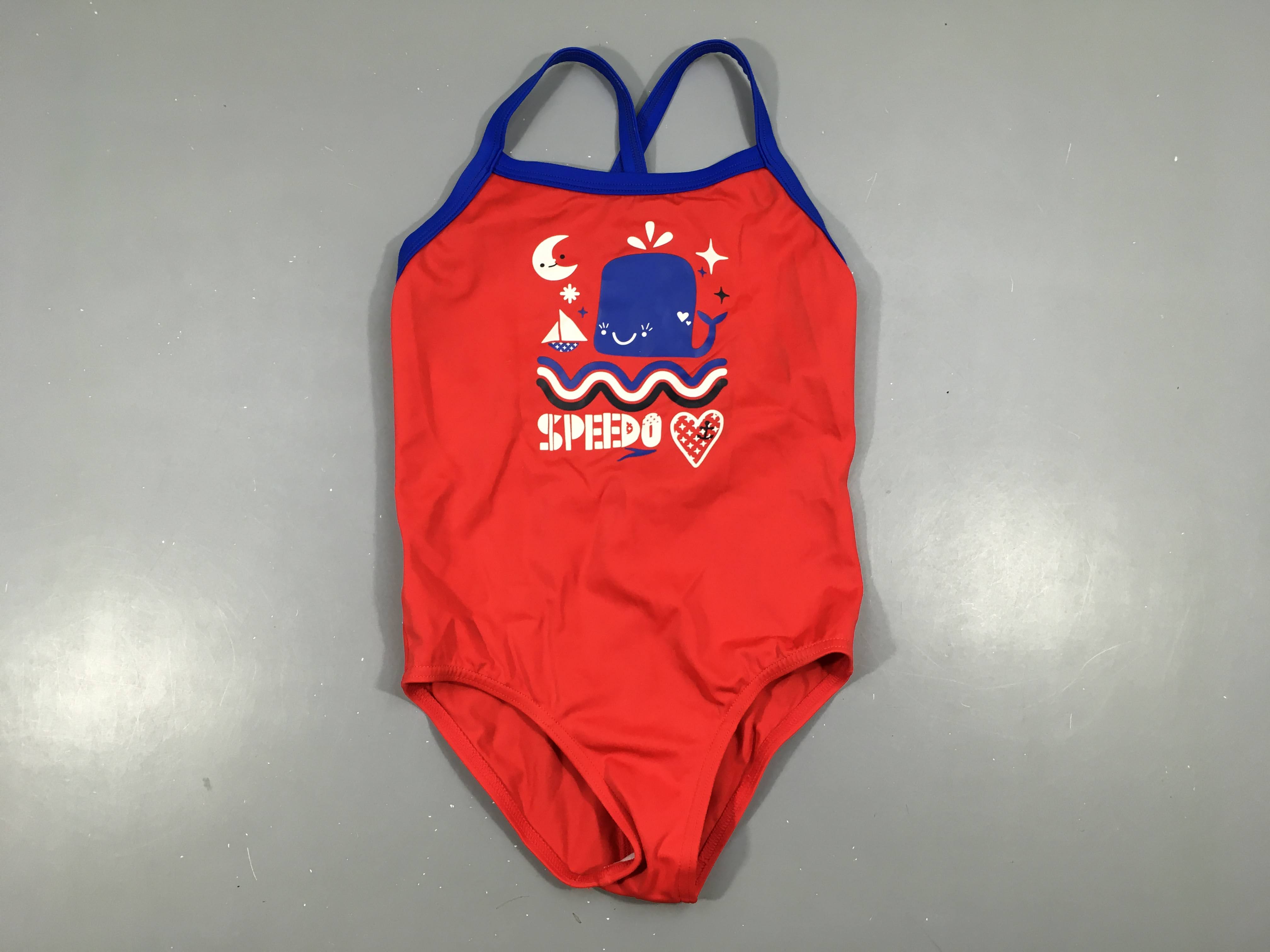 Maillot rouge/bleu baleine speedo