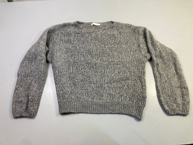 Pull gris chiné maille, moins cher chez Petit Kiwi