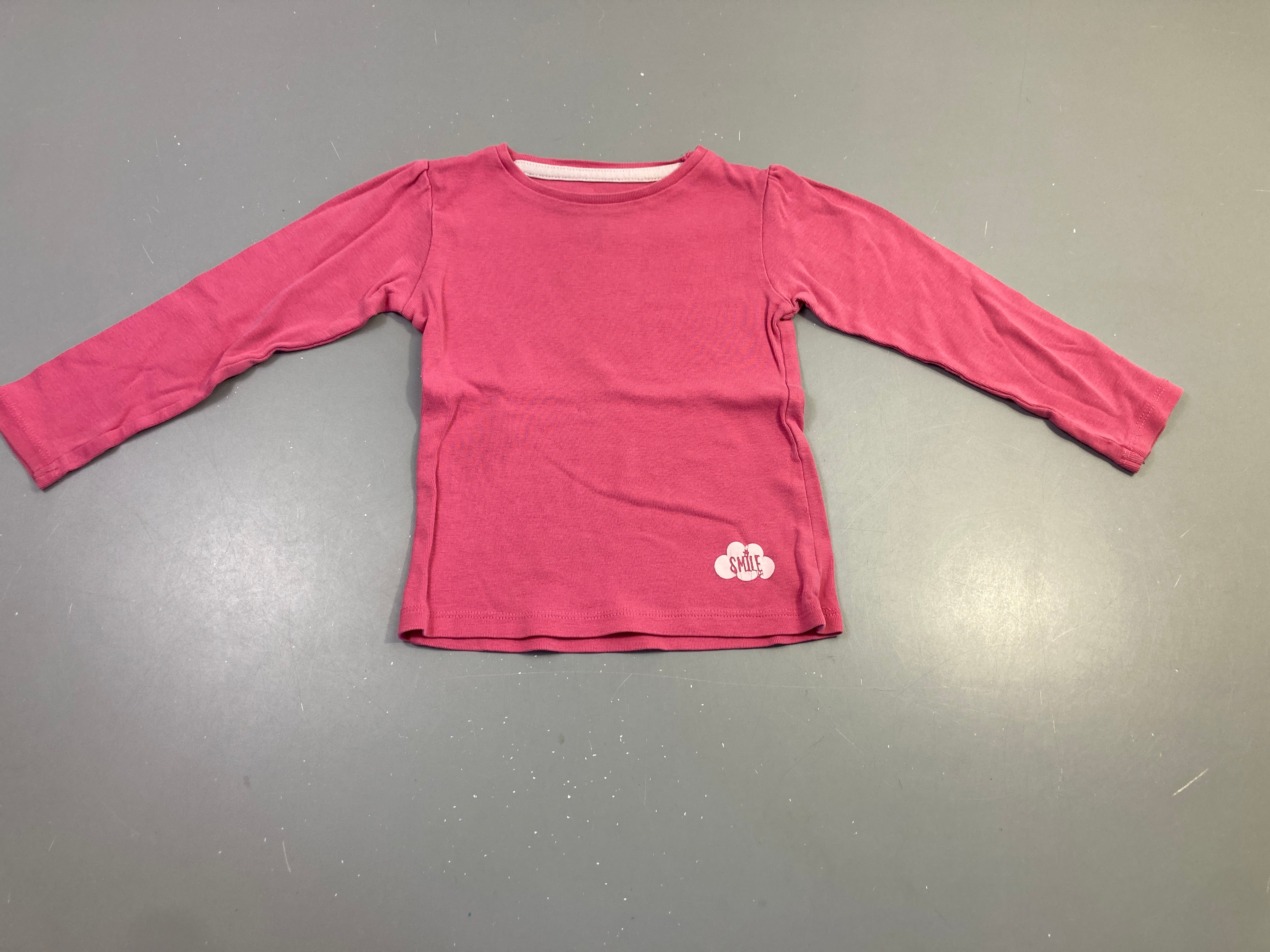 T-shirt m.l rose s.mile nuage