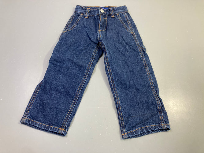 Pantalon jean bleu large, moins cher chez Petit Kiwi