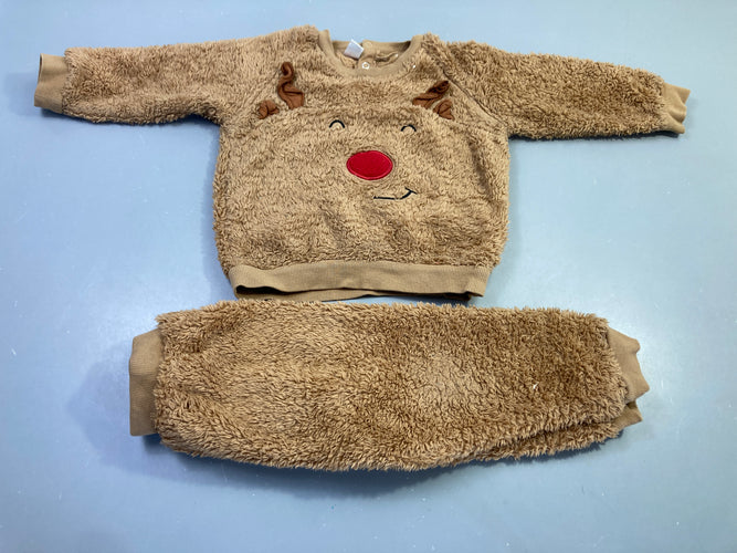 Ensemble 2pcs marron renne peluche, moins cher chez Petit Kiwi