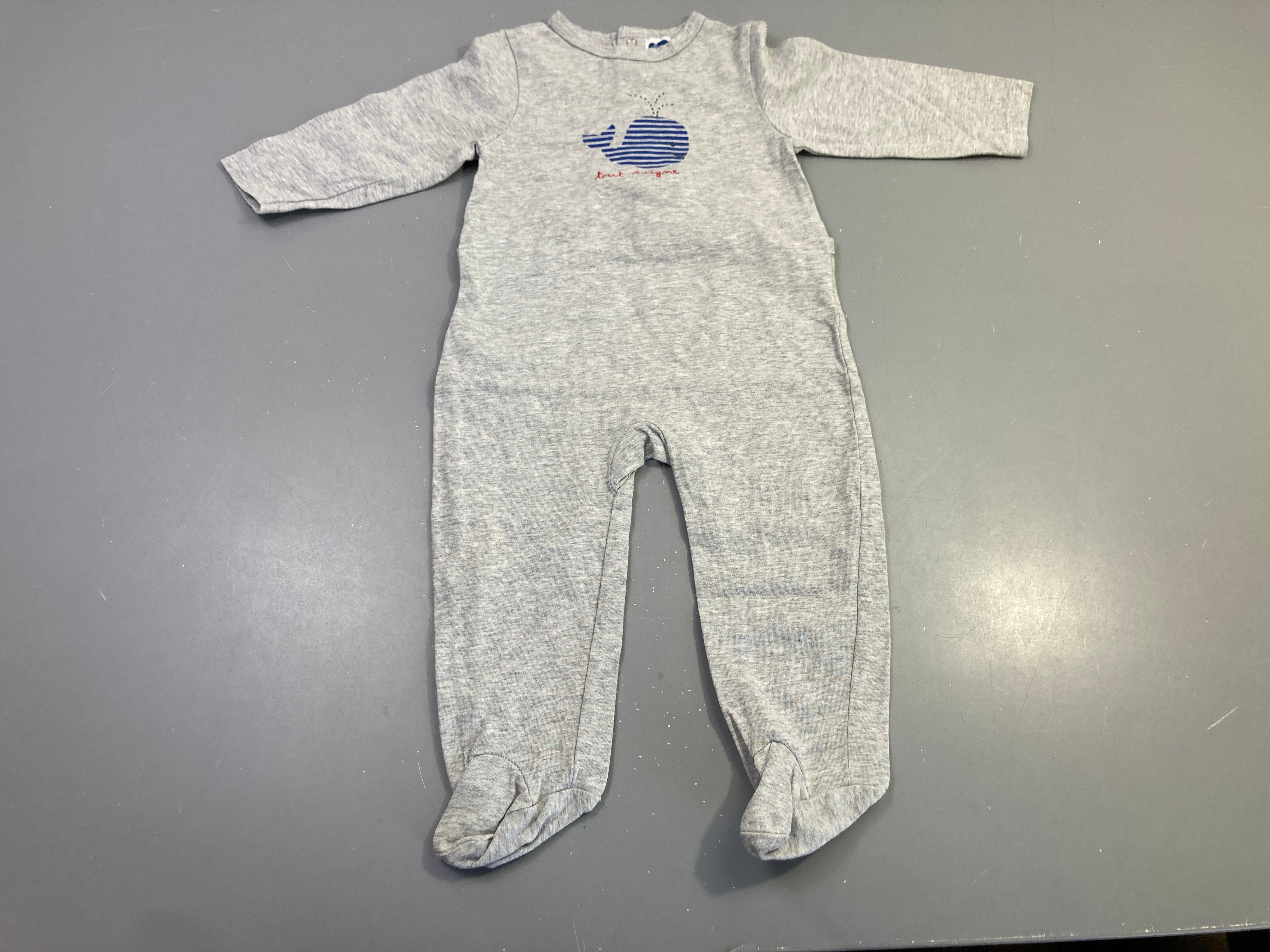 Pyjama jersey gris chiné baleine