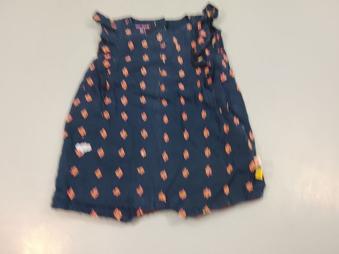 Combishort bleu marine à motifs rose,jaune, moins cher chez Petit Kiwi
