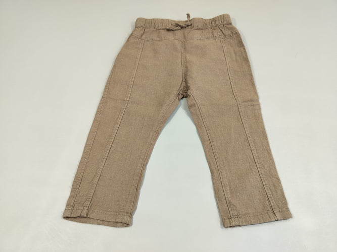 Pantalon  taille élastique brun, moins cher chez Petit Kiwi