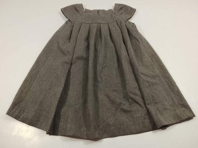 Robe m.c trapèze gris chiné, avec doublure, moins cher chez Petit Kiwi
