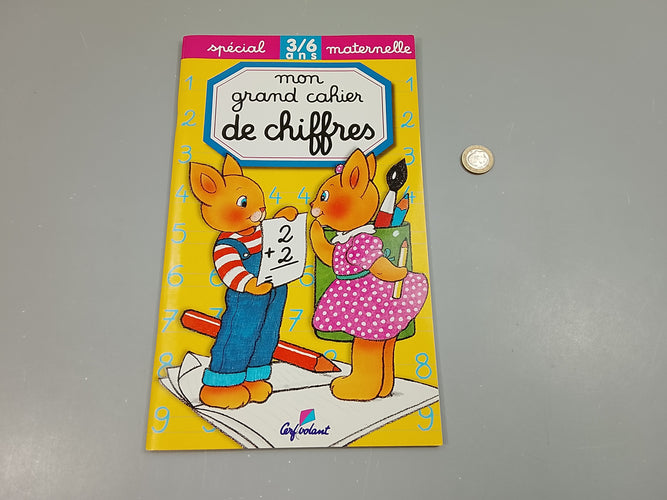 Comme neuf , mon grand cahier de chiffres 3-6a, moins cher chez Petit Kiwi