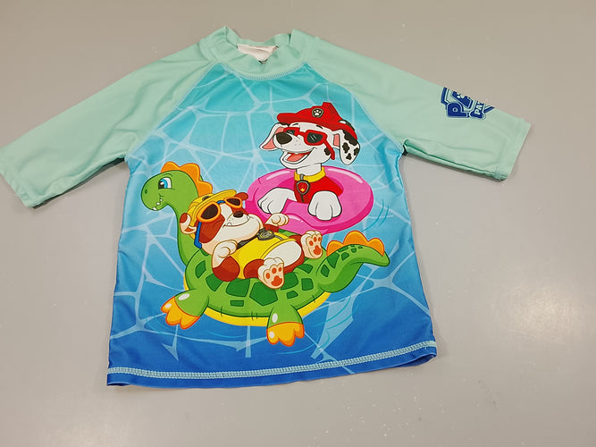 T-shirt m.c anti-uv bleu Pat Patrouille, moins cher chez Petit Kiwi