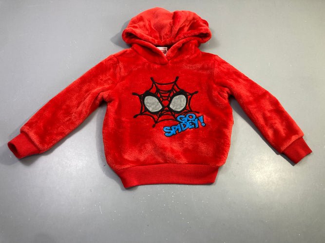 Sweat capuche peluche rouge Spider-Man, moins cher chez Petit Kiwi